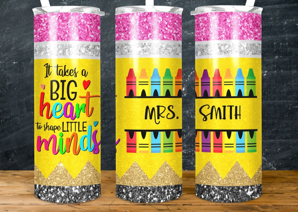 Big HEARTS 20oz tumbler include name at checkout