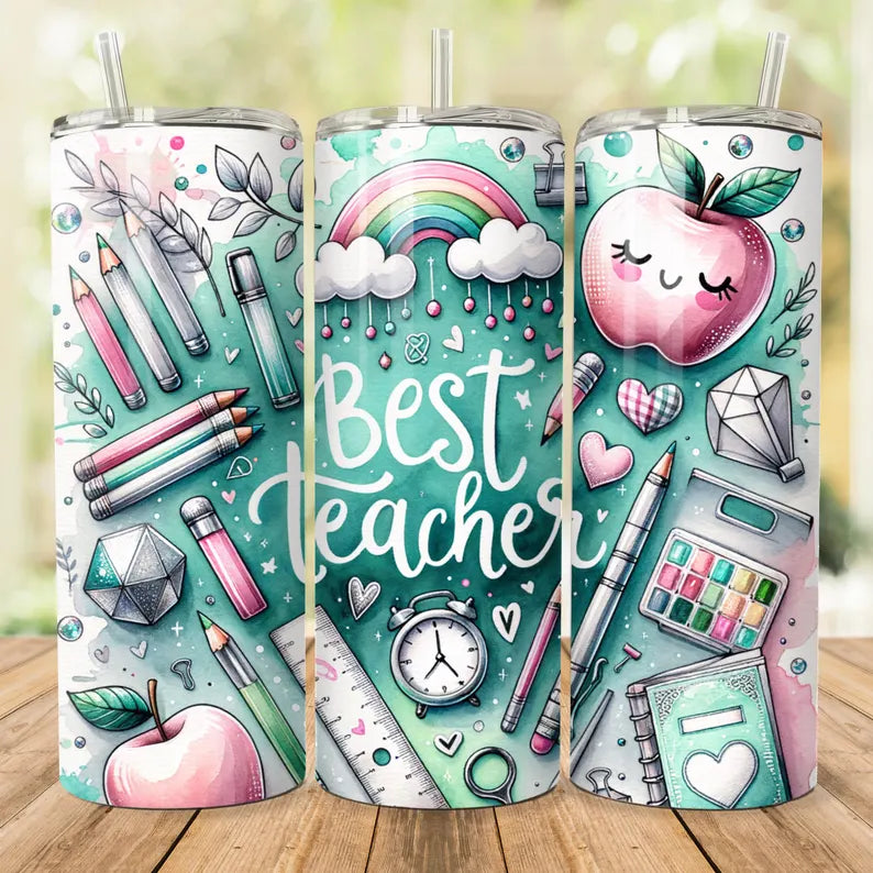 Teal best teacher 20oz tumbler