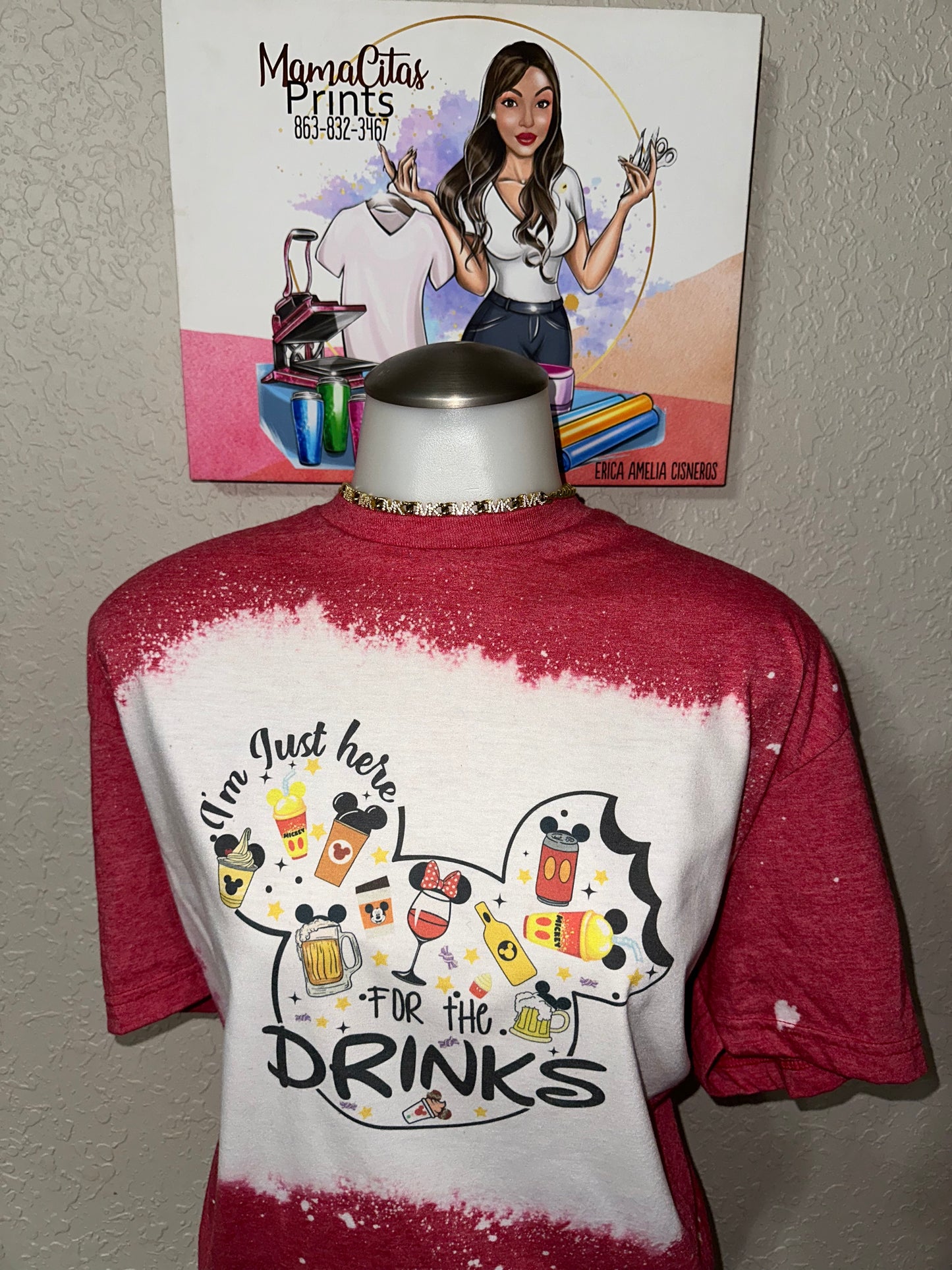 I’m just here for the drinks 🥤 🍻 sublimation tee