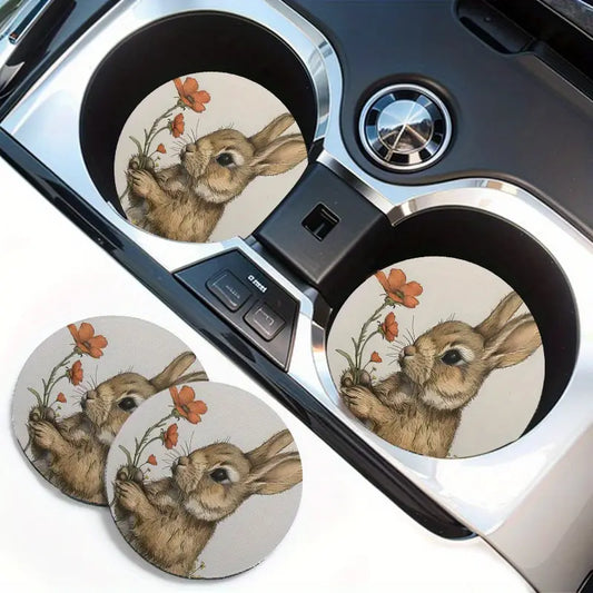 BUNNY 2PC CAR COASTERS