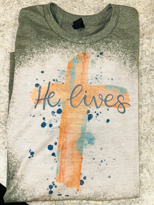 He lives sublimation tee