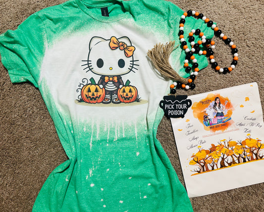 Hello Halloween kitty sublimation tee