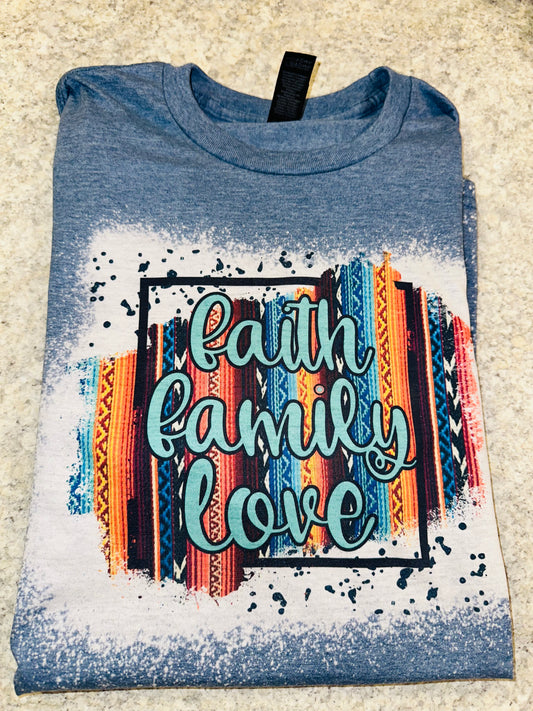 Faith family love sublimation tee