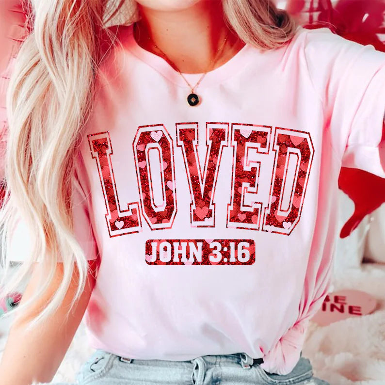 Loved John 3:16 graphic tee