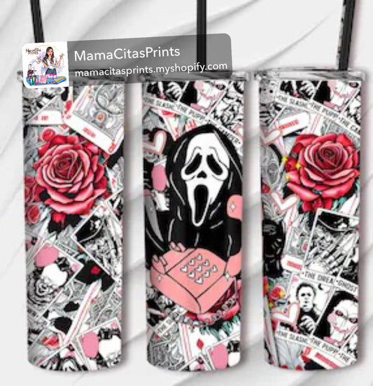 Ghostface roses 🌹 20oz tumbler