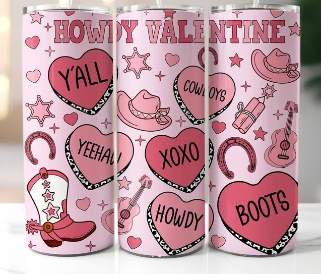 Howdy Valentine 20oz tumbler