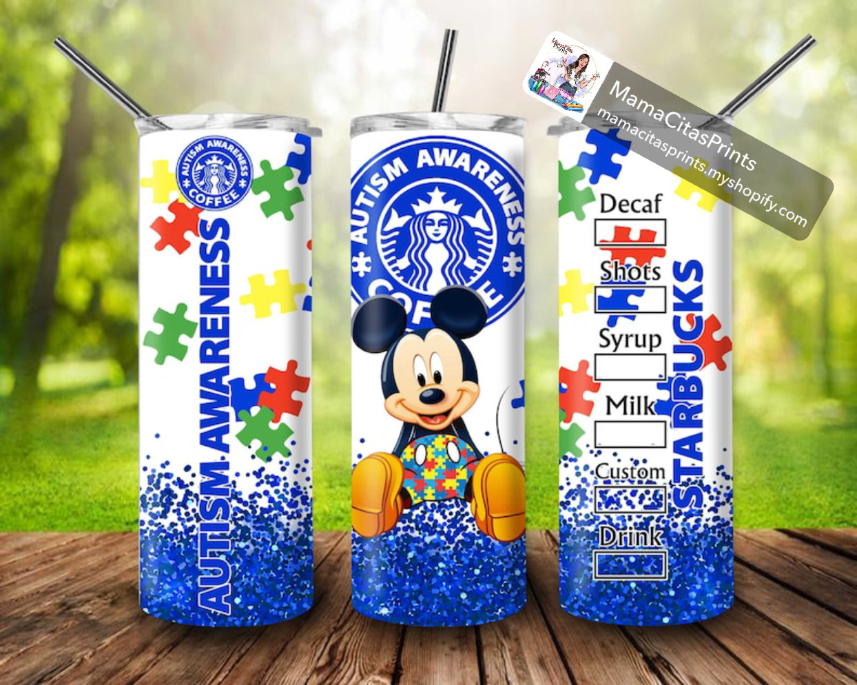 Mickey Autism 20oz tumbler