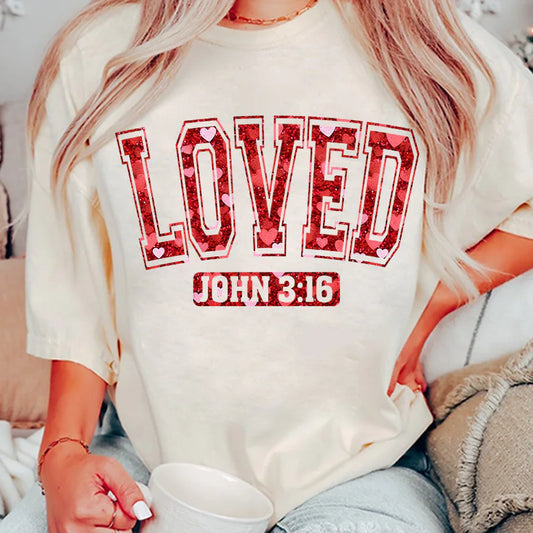 Loved John 3:16 graphic tee