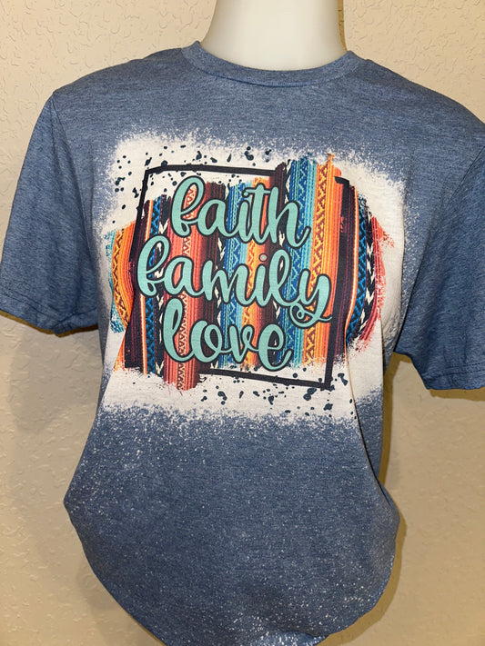 Faith family love sublimation tee