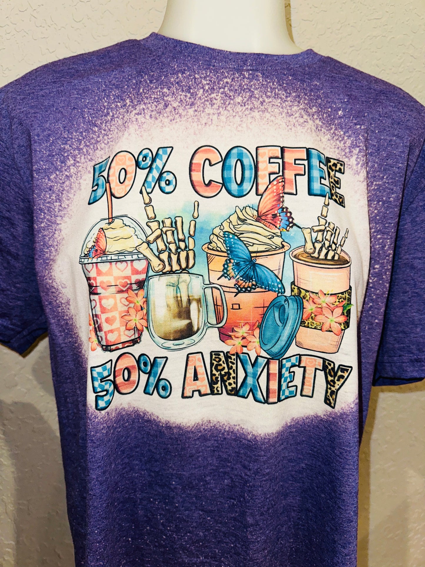 50%coffee 50% anxiety sublimation tee