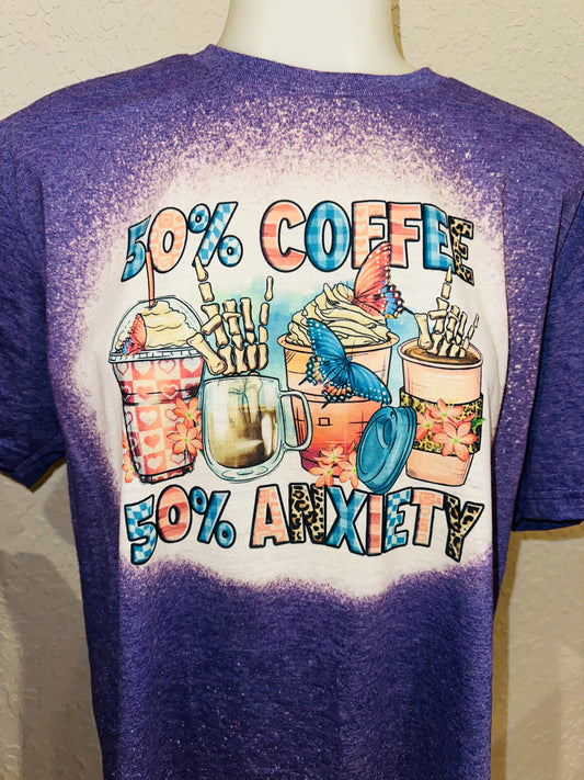 50%coffee 50% anxiety sublimation tee