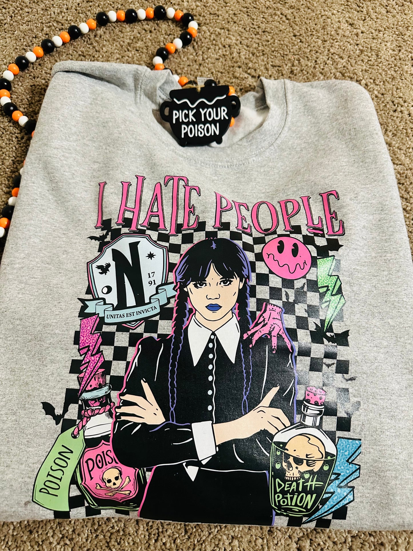 I hate people WEDNESDAY Crewneck sweatshirt