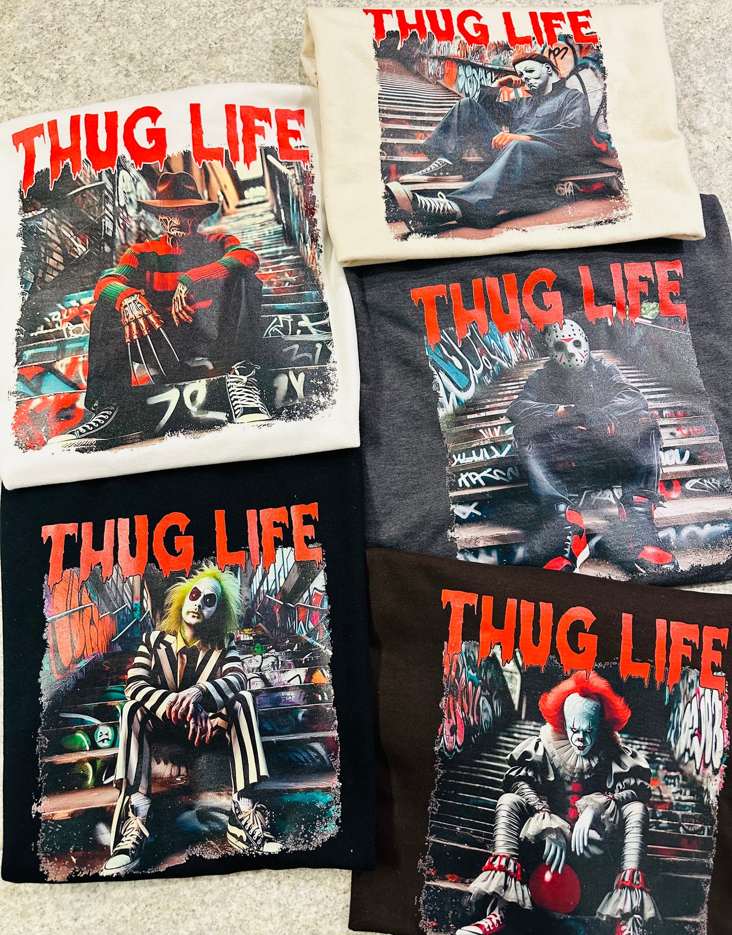 Thug life horror graphic tees