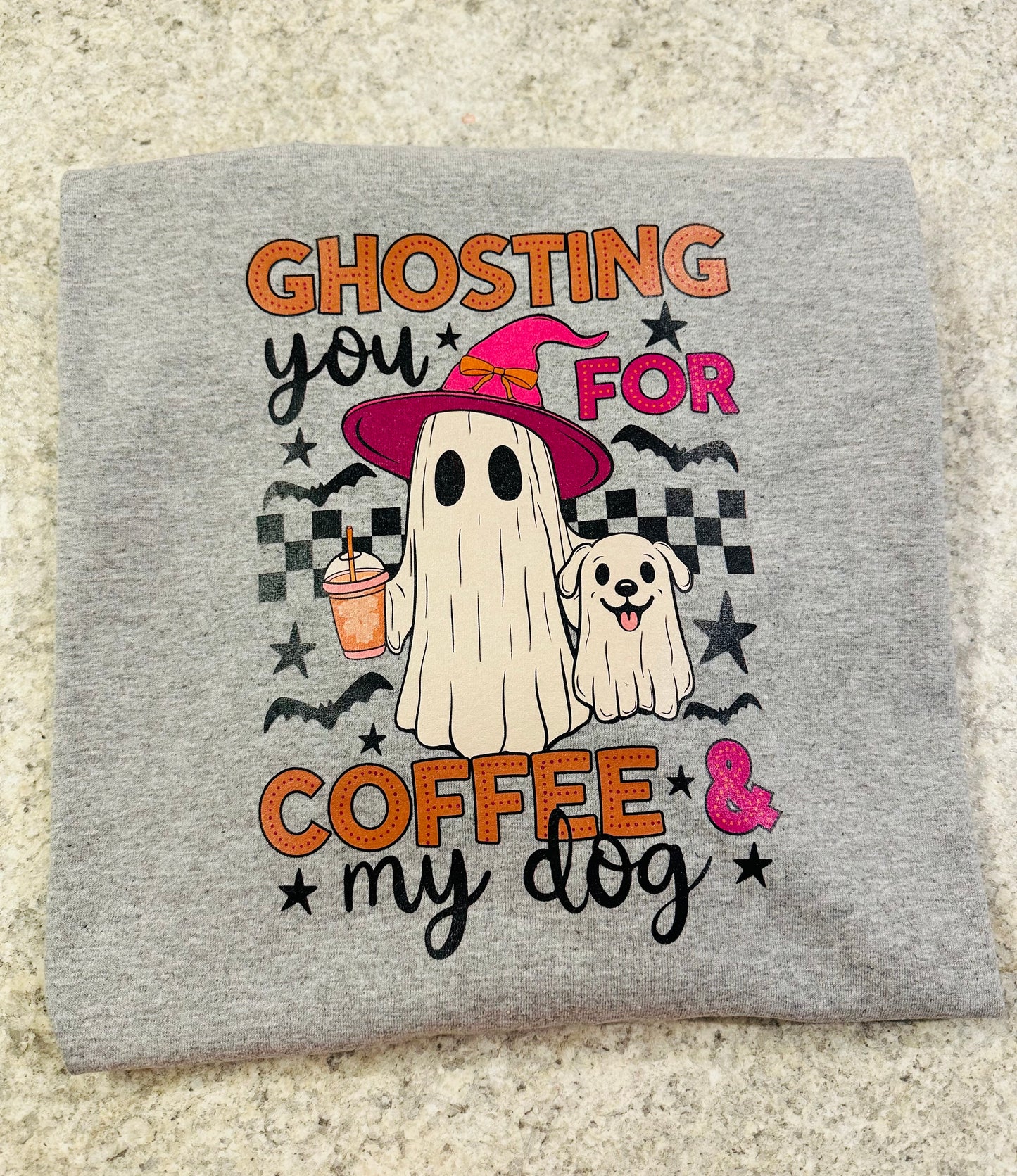 Ghosting you for coffee and my dog graphic tee