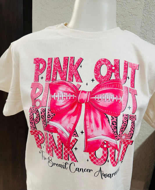 Pink out breast cancer awareness graphic tee