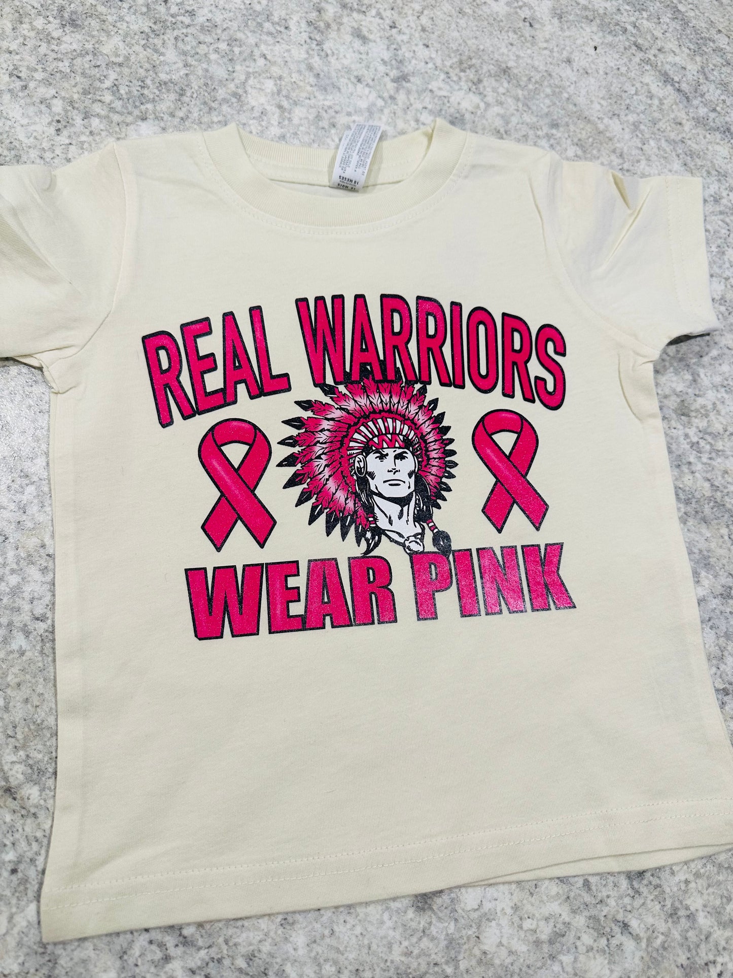 Real warriors wear pink graphic tee