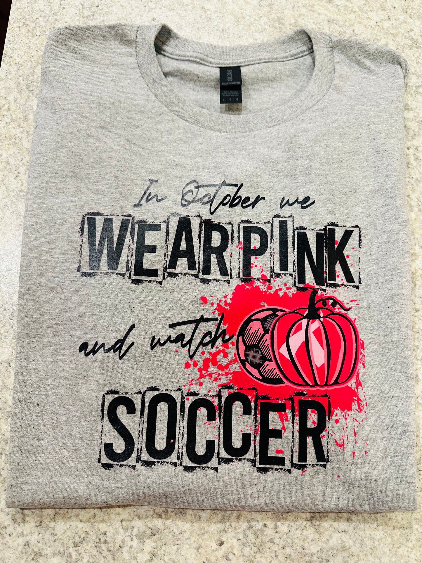 Watch soccer in October graphic tee