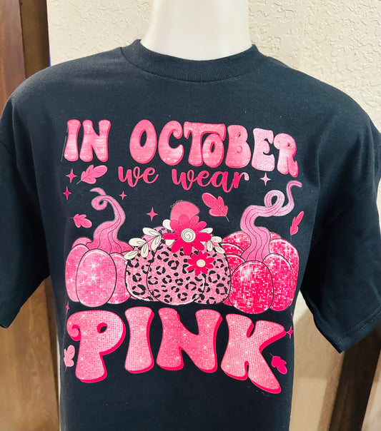 pumpkins breast cancer graphic tee