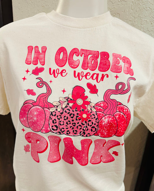 pumpkins breast cancer graphic tee