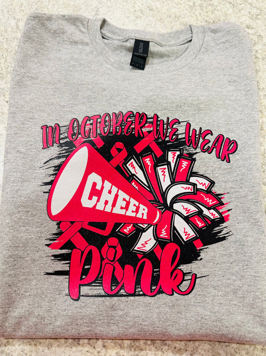 Cheer October awareness graphic tee