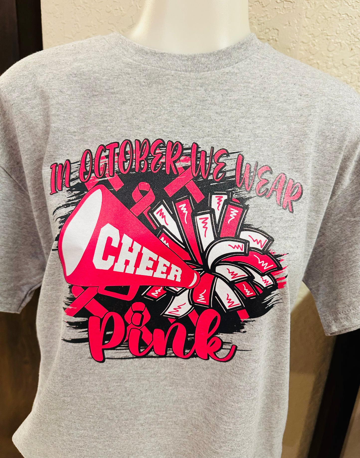 Cheer October awareness graphic tee