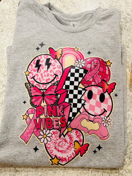 Pink bolt vibes graphic tee