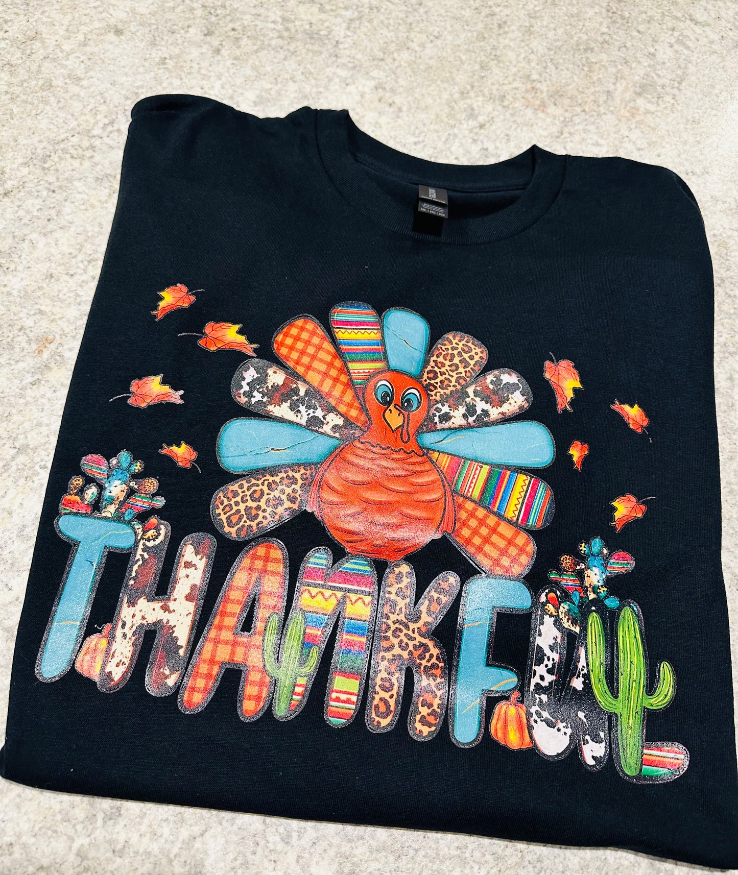 Thankful turkey graphic tee