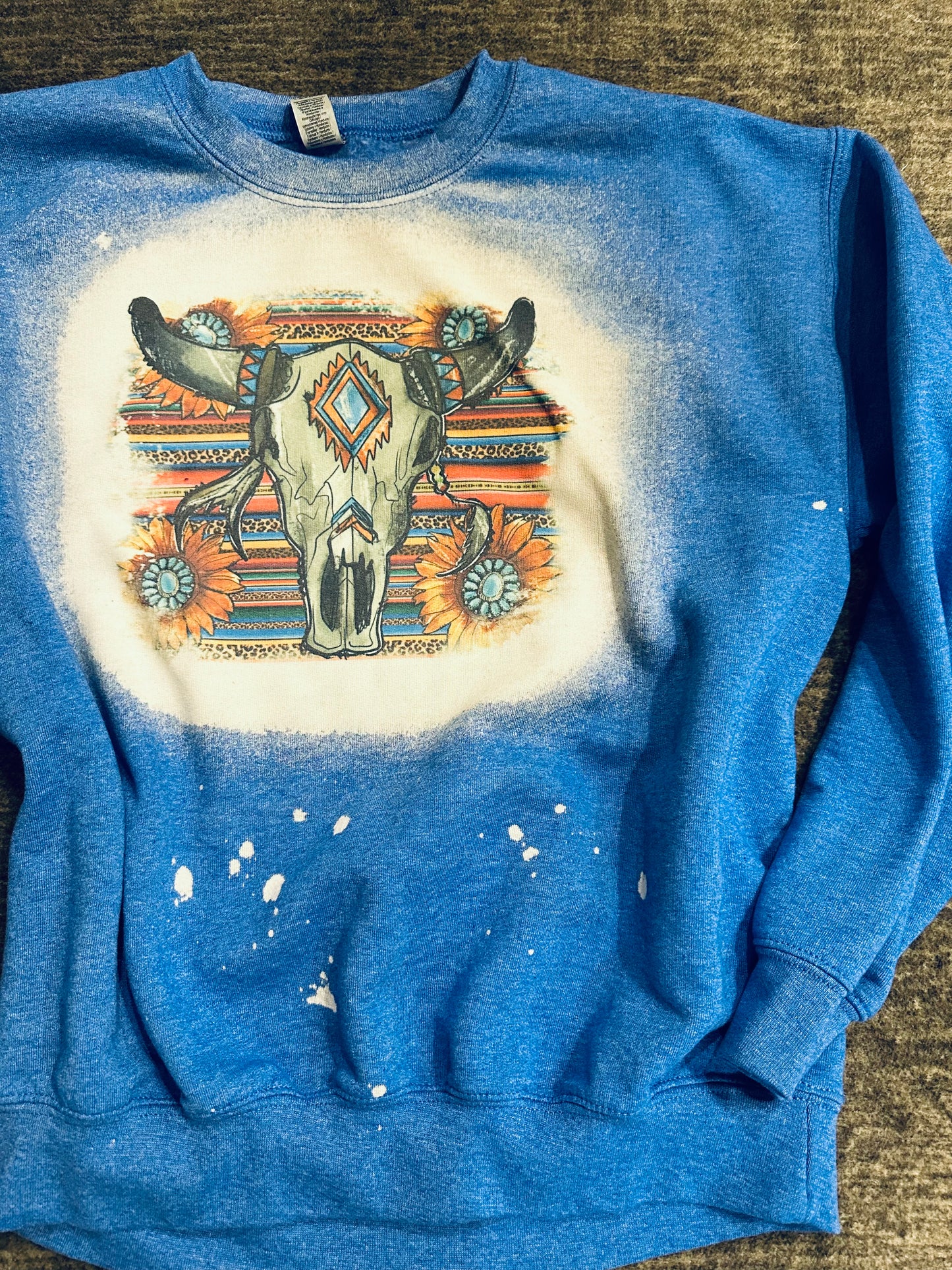 Western blue crewneck