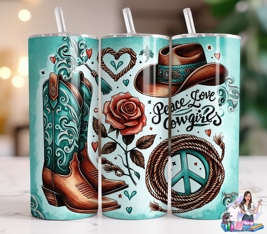 PEACE LOVE COWGIRLS 20oz Tumbler