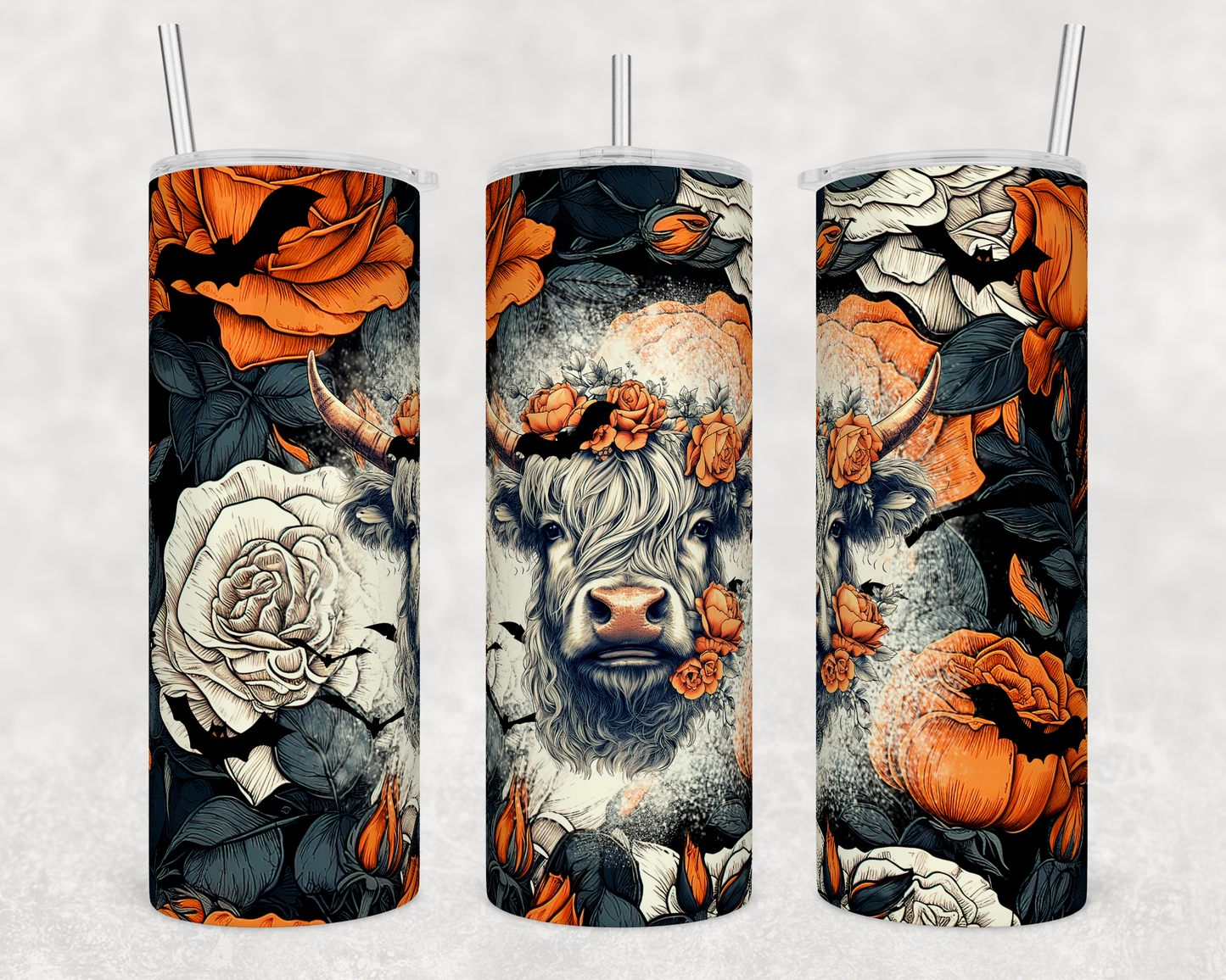 Fall Vibes Cow 20oz tumbler