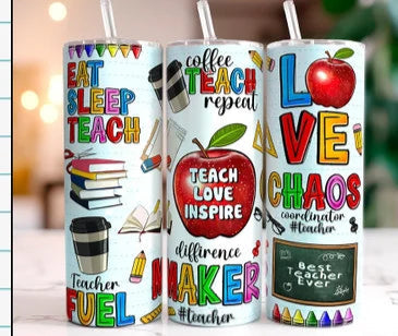 teach love inspire apple 20oz tumbler