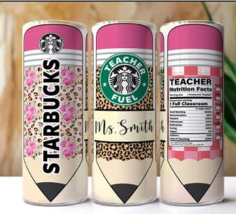 Teacher Fuel 20oz tumbler customized