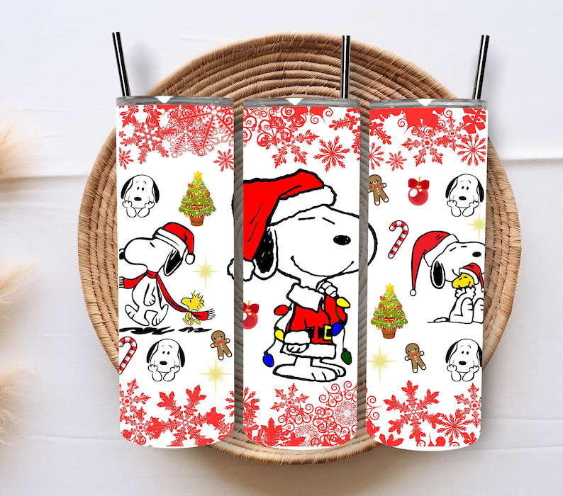 Red Christmas Snoopy 20oz tumbler