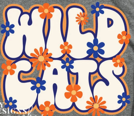 WILDCATS FUN GROOVY LETTERS