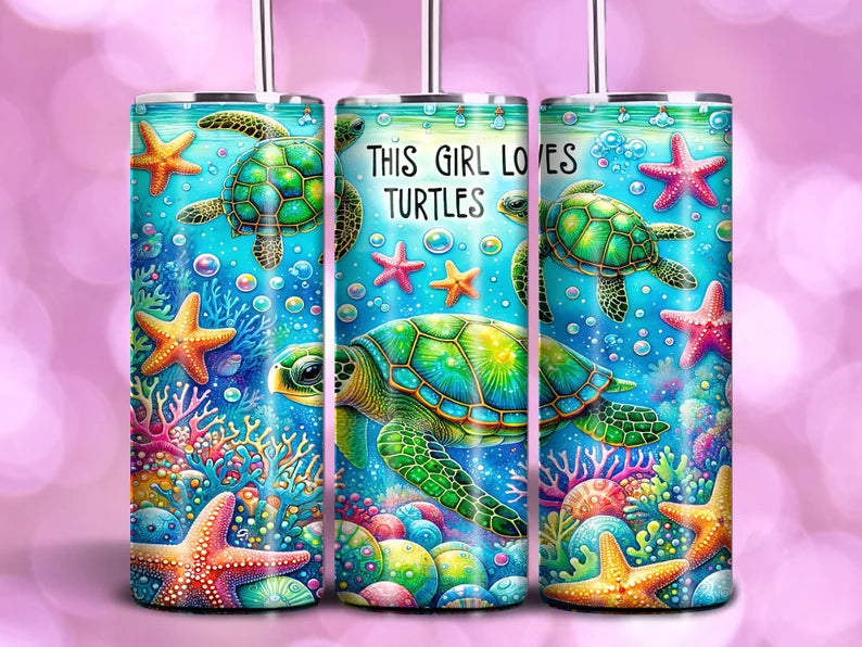 just a girl who loves turtles 20oz tumbler
