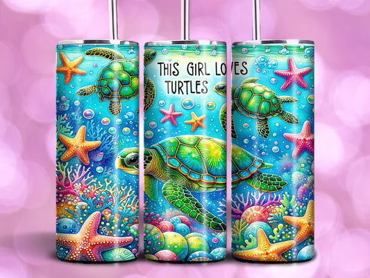 just a girl who loves turtles 20oz tumbler