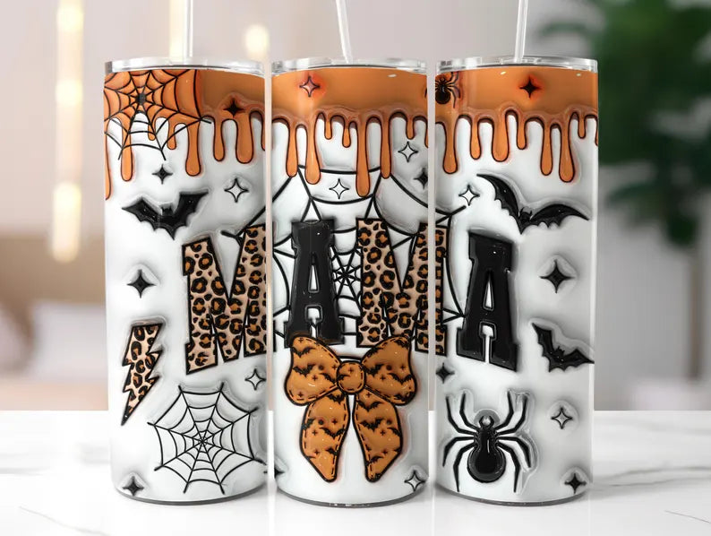 MAMA Halloween bow 20oz tumbler