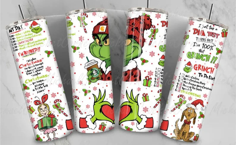 Grinch Beanie Booked 20oz tumbler