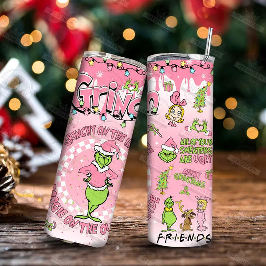 Grinch and Friends pink 20oz tumbler