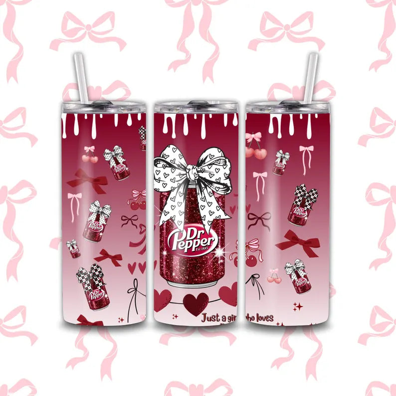 JUST A GIRL WHO LOVES DR PEPPER 20oz tumbler