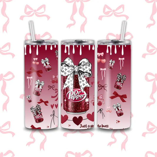 JUST A GIRL WHO LOVES DR PEPPER 20oz tumbler