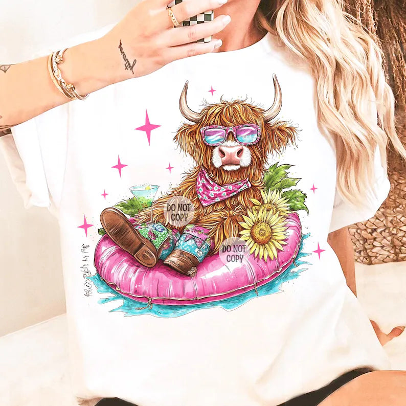FLOATY COW GRAPHIC TEE