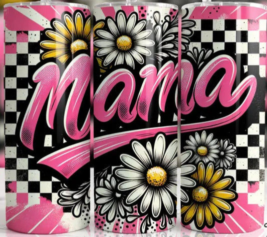 mama checkered 20oz tumbler