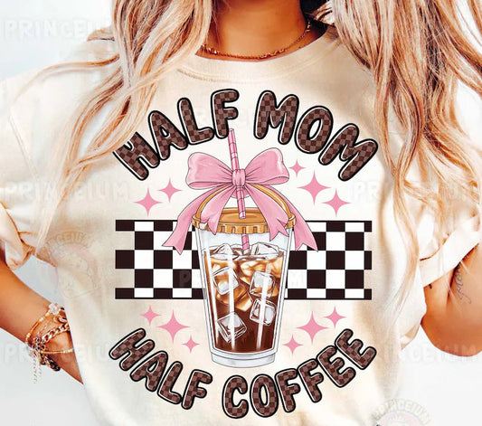 HALF MOM HALF COFFEE GRAPHIC TEE