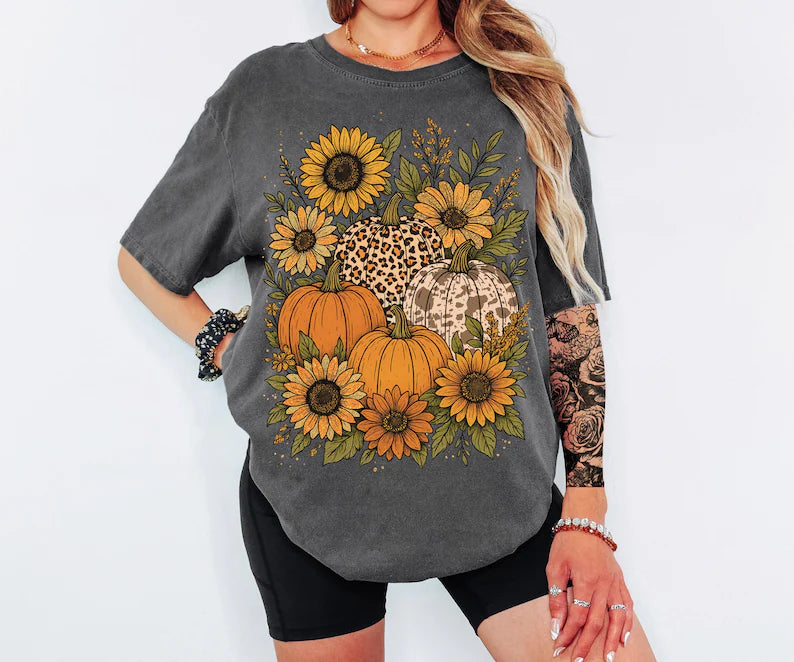 sunflower fall babe graphic tee