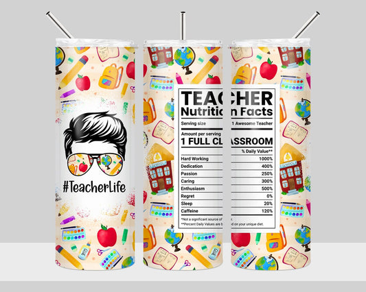 Male Teacher 20oz tumbler wrap