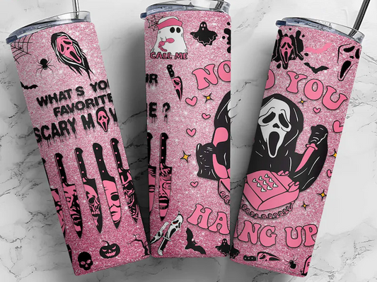 Glitter Ghostface 20oz tumbler