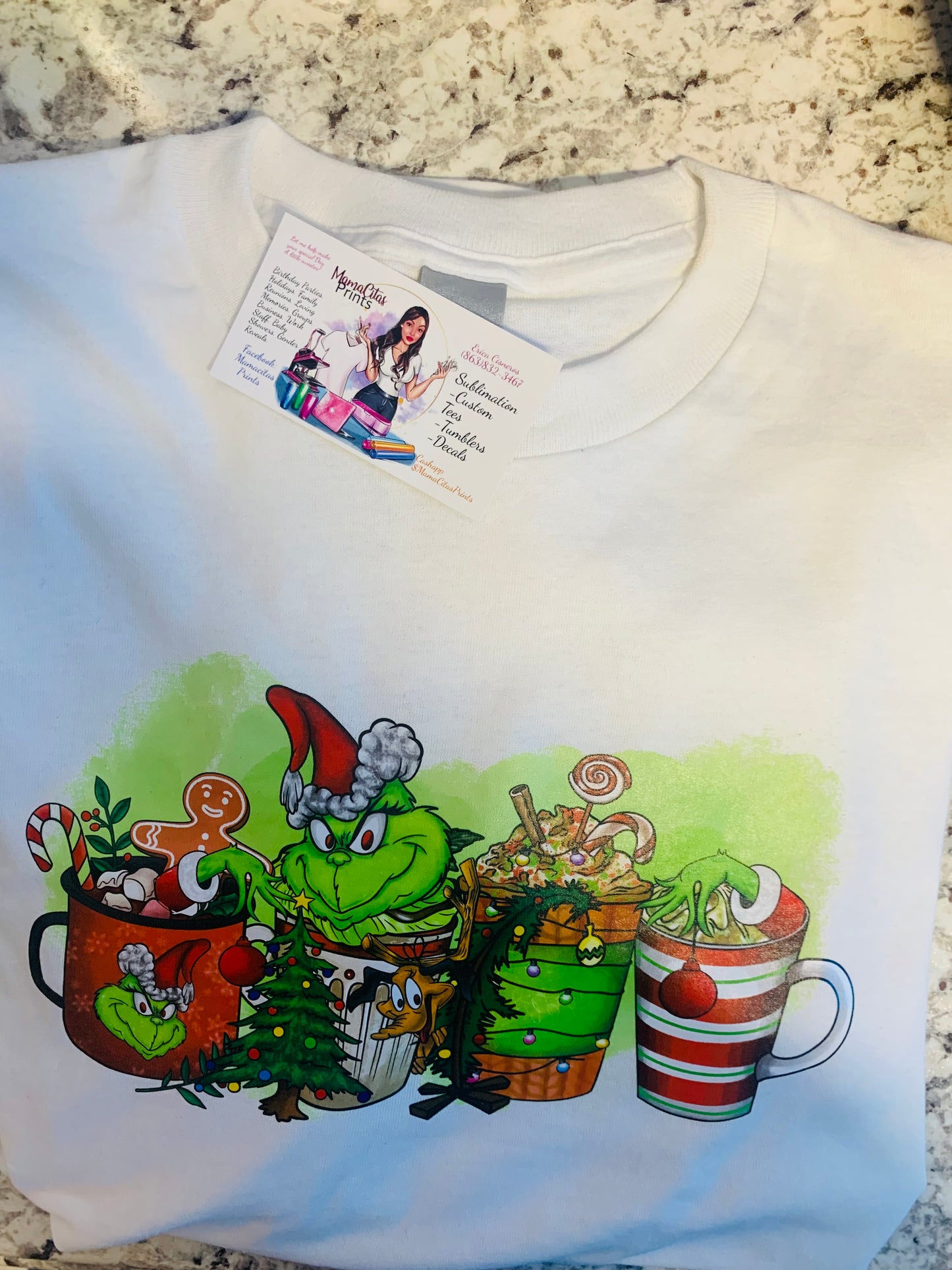 Long sleeve Grinch Latte 🎄 graphic tee