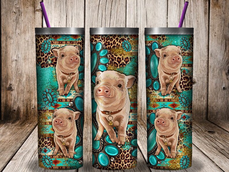 Turquoise Jewels with Piggy Tumbler