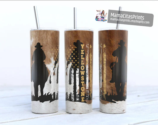 Cowhide Yellowstone 20oz tumbler